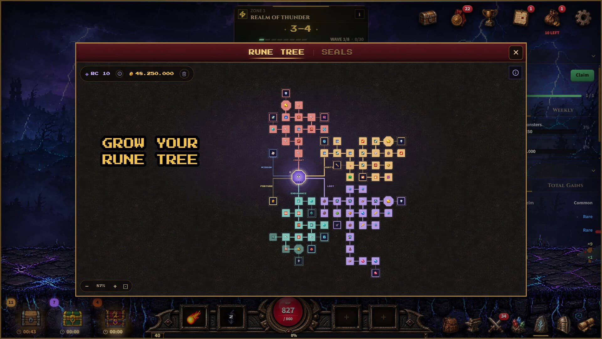 Chest & Blade ekran görüntüsü: Rün ağacı